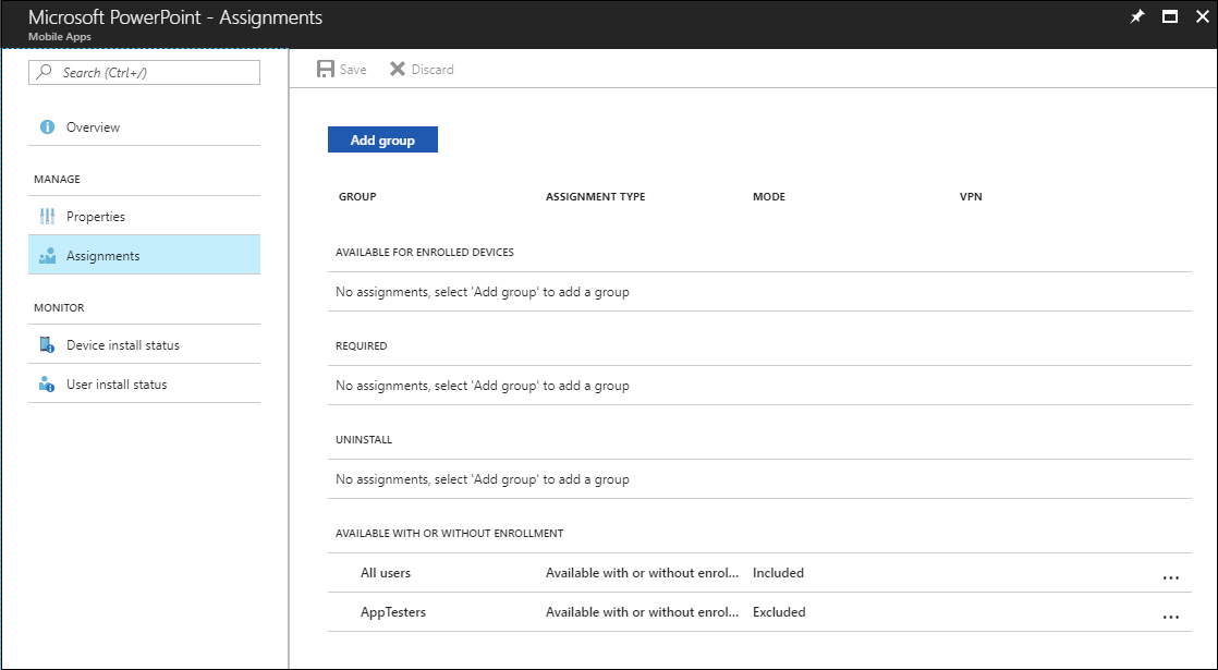 intune profile assignment status error