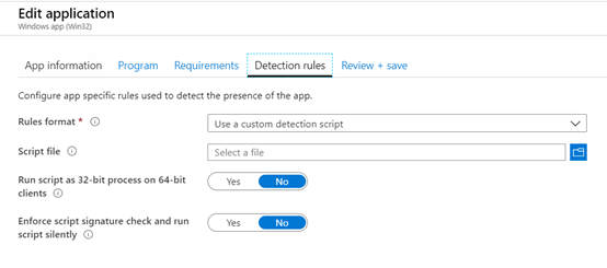 Screenshot of Detection rules example.
