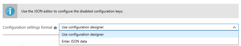 Configuration settings format - Use configuration designer