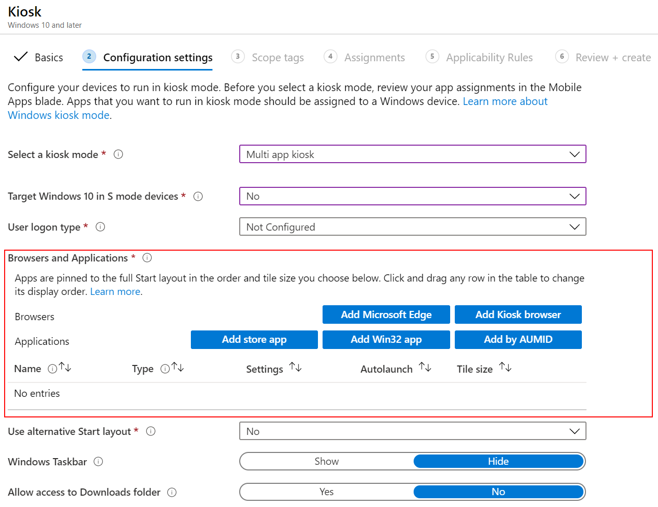 Kiosk Settings For Windows In Microsoft Intune Microsoft Learn