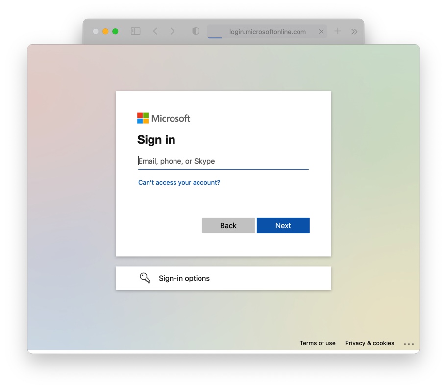 Users signs in to app or website to bootstrap the SSO app extension on iOS/iPadOS and macOS devices in Microsoft Intune.