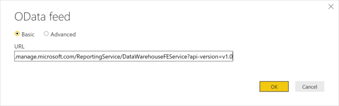 OData feed for the Intune Data Warehouse for your tenant
