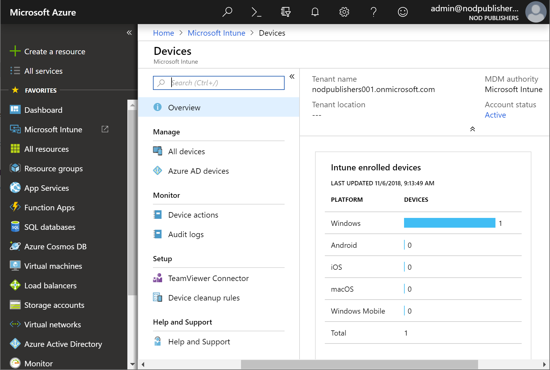 assign intune license to a device