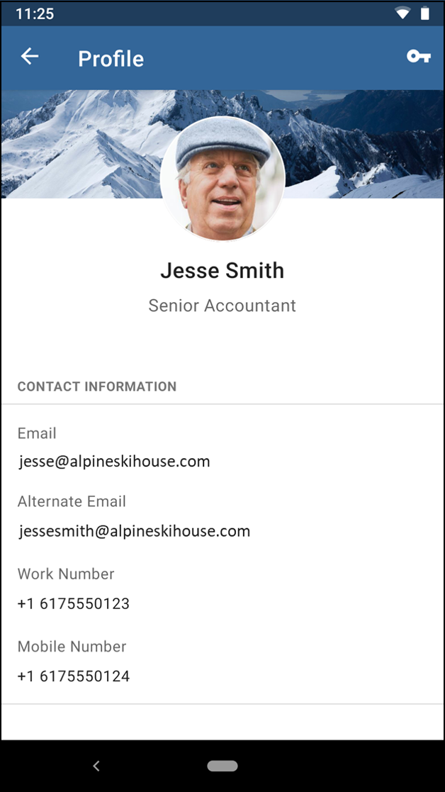 Screenshot of Microsoft Intune app for Android - User Profile