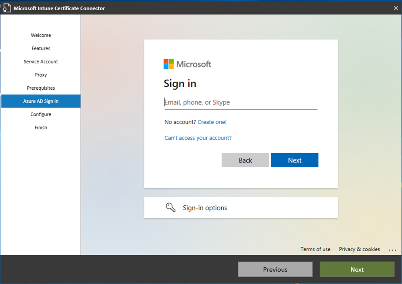 Authenticate to your Azure Active Directory.