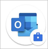 Screenshot of Outlook app icon with work profile briefcase.
