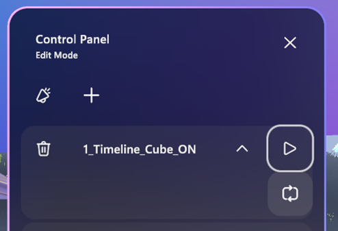 Control Panel in edit mode