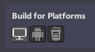 A screen shot of the PC and Android platforms buttons with PC selected