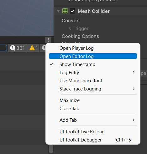 Collect Unity Logs