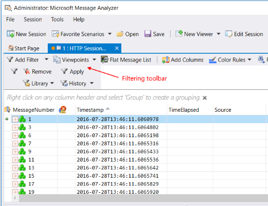 Using the Filtering Toolbar - Message Analyzer | Microsoft Learn