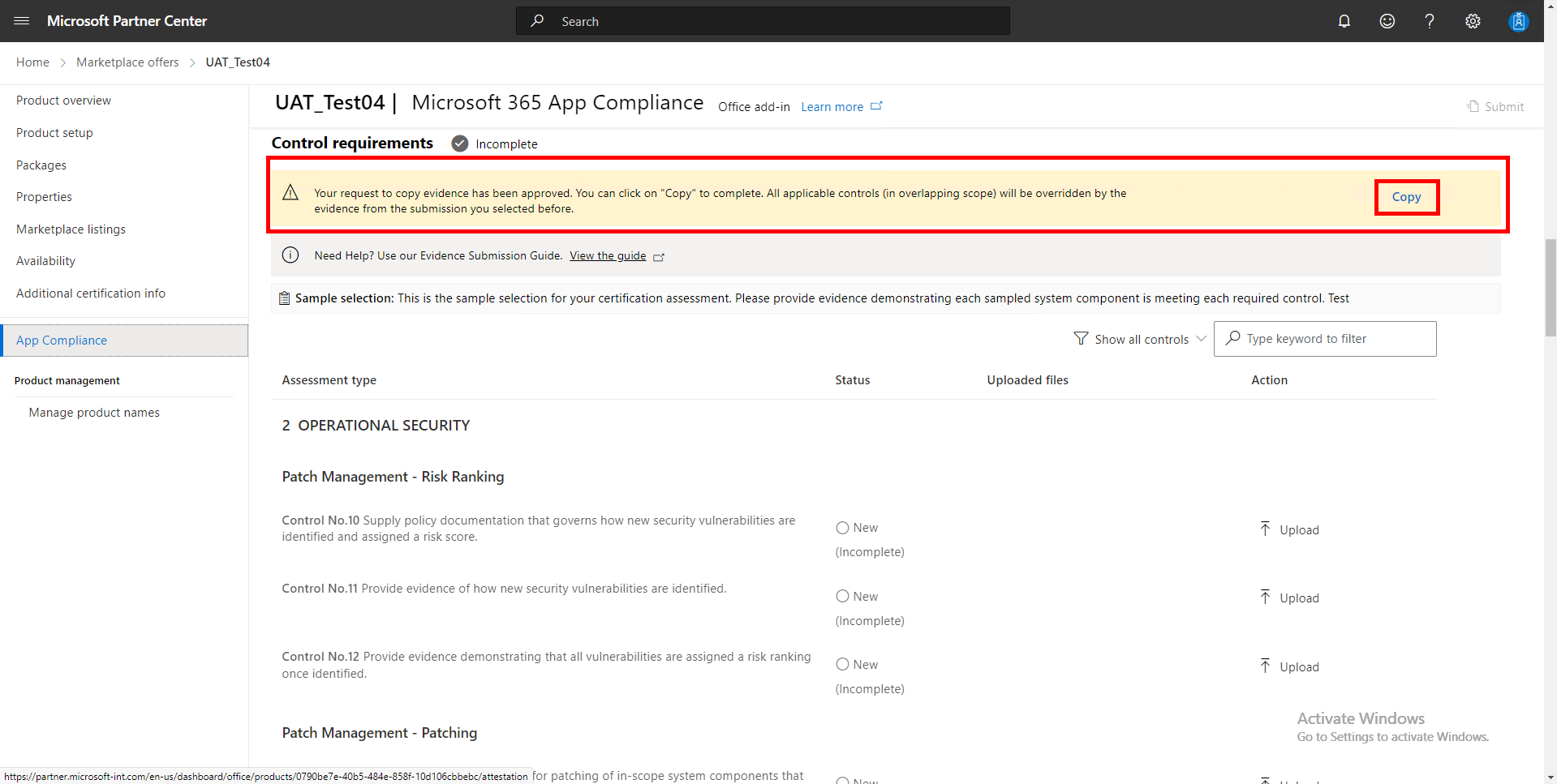 Screenshot shows where to click Copy to clone evidence.