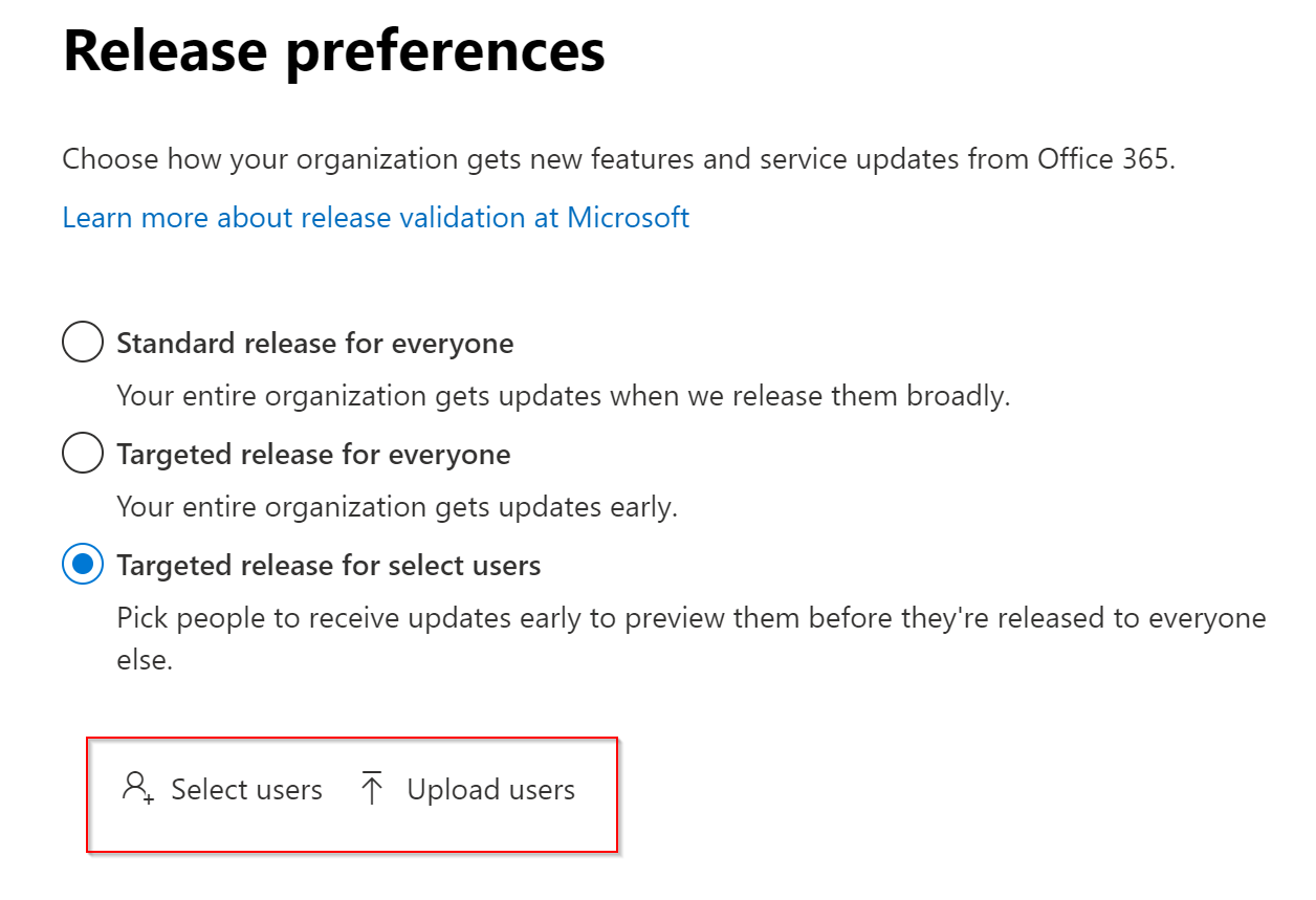 A screenshot of the Release Preferences options.