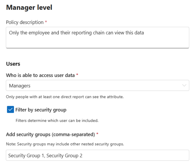 Screenshot showing how to edit an access policy at the manager level.