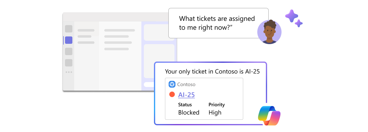 This illustration shows a plugin scenario where an engineer asks to show all open tickets for him