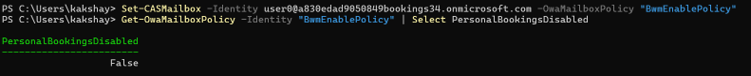Screenshot of set user to policy.