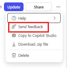 Send feedback in Agent Builder