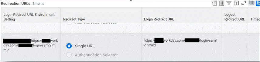 Screenshot of the page where you configure the redirection URL.