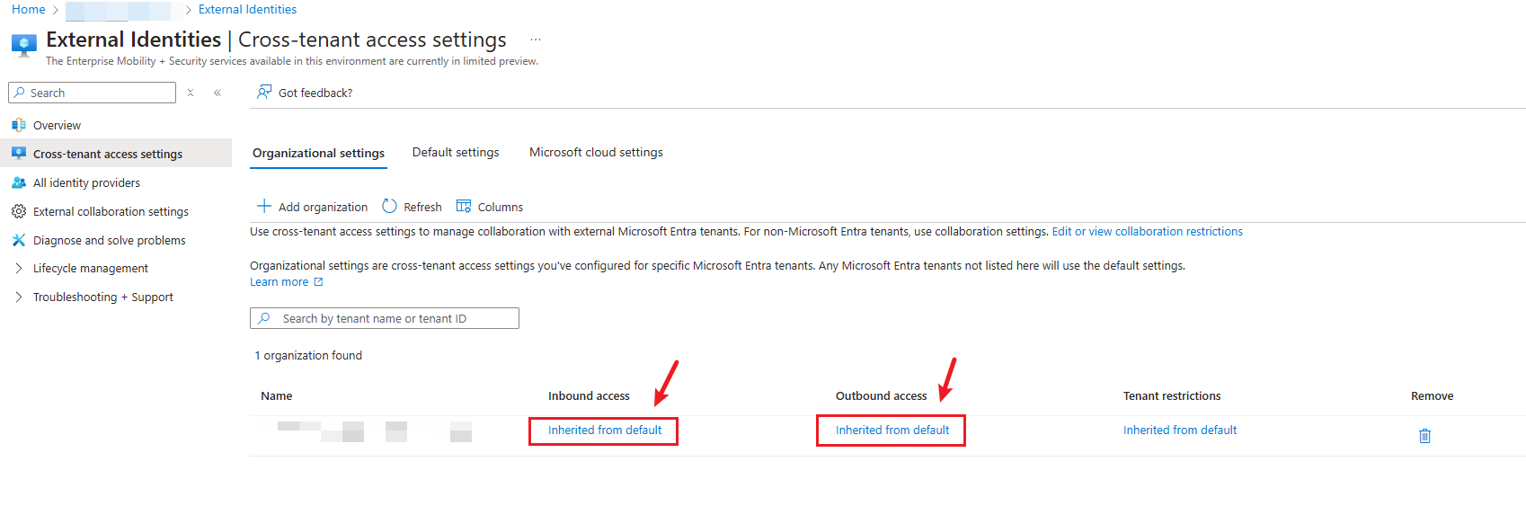Screenshot that shows Customize in/out bound as needed.