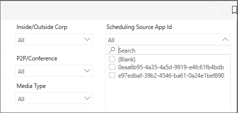Screenshot of example CQD data in Power BI with the Scheduling Source App ID column.