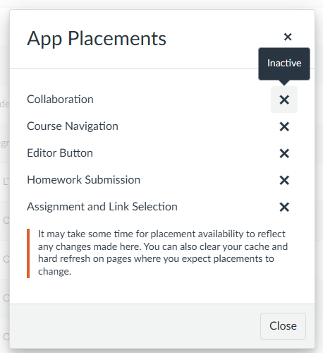 Screenshot of app placement.