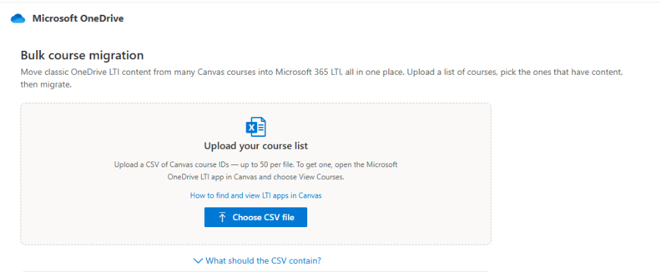 Screenshot of the location of chose csv button.