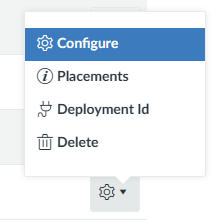 Screenshot of the Configure option in the Gear icon menu.
