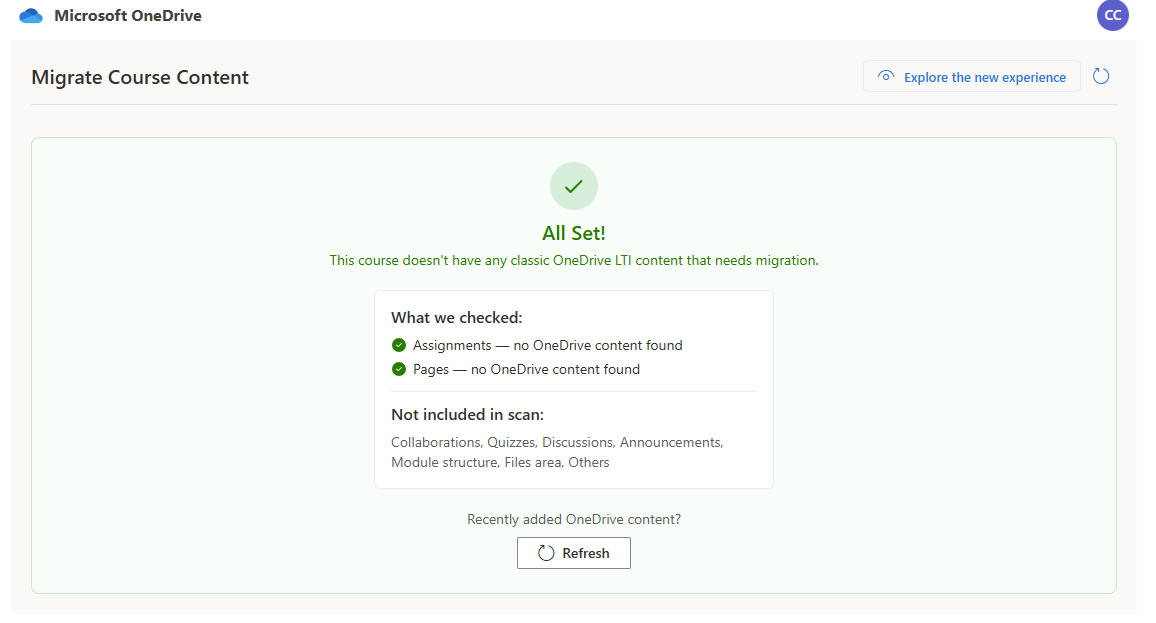 Screenshot of completion.
