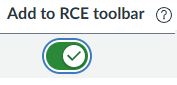 Screenshot of RCE toolbar toggle.