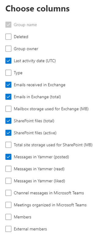 Microsoft 365 admin center groups reports - Microsoft 365 admin