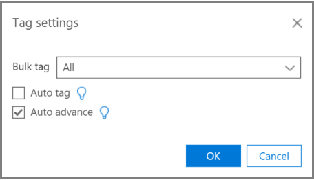 Relevance Tag settings.