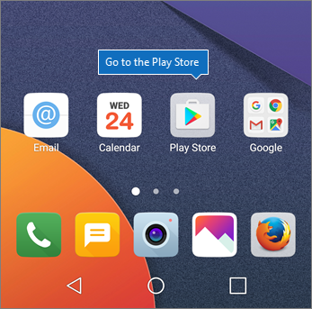 On the Android home screen, tap Play Store.