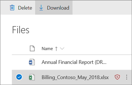 The option to download a blocked file in OneDrive for Business