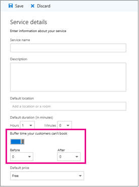 Screenshot showing Bookings with buffer time enabled.