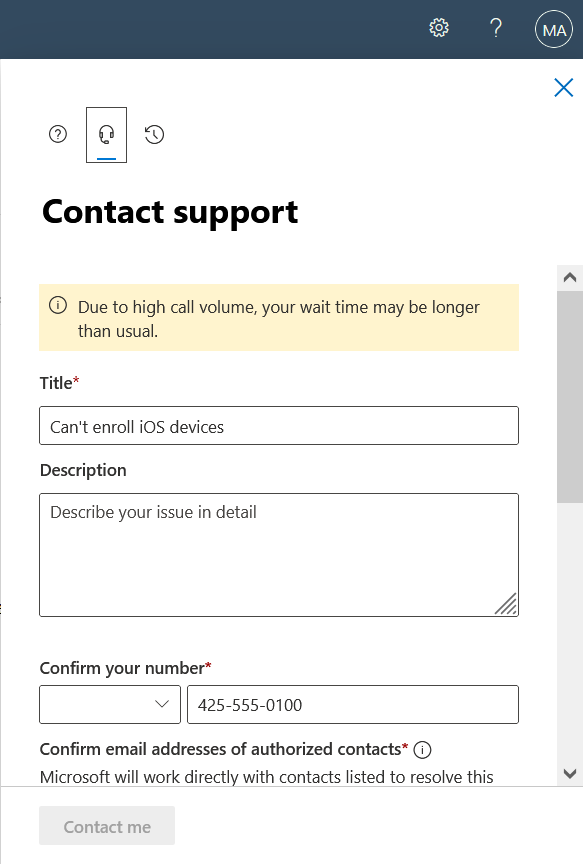 The contact support 2