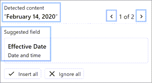 A screenshot showing the Manage templates panel to apply the detected fields.