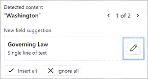 A screenshot showing the option to edit new suggested fields.