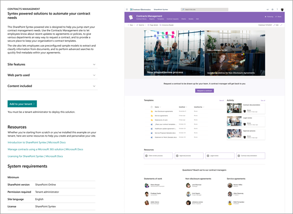 Use The Contracts Management Site Template For Microsoft Syntex Microsoft Syntex Microsoft Learn 2116