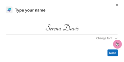 Screenshot of the type your name screen.