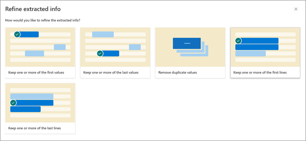 Screenshot of the Refine extracted info page showing the rules options.