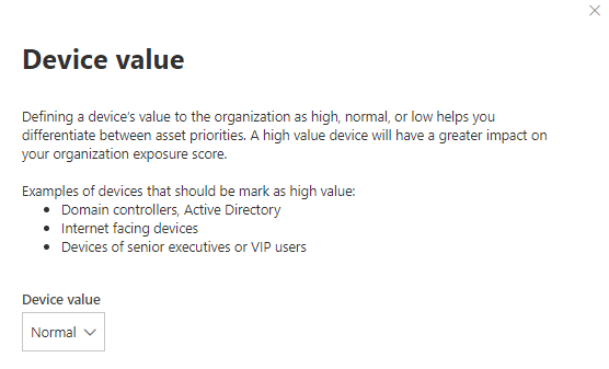 The Device value page