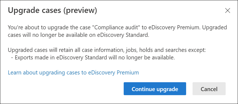 Upgrade a case notification.