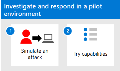 The steps for performing simulated incident response in the Microsoft 365 Defender evaluation environment