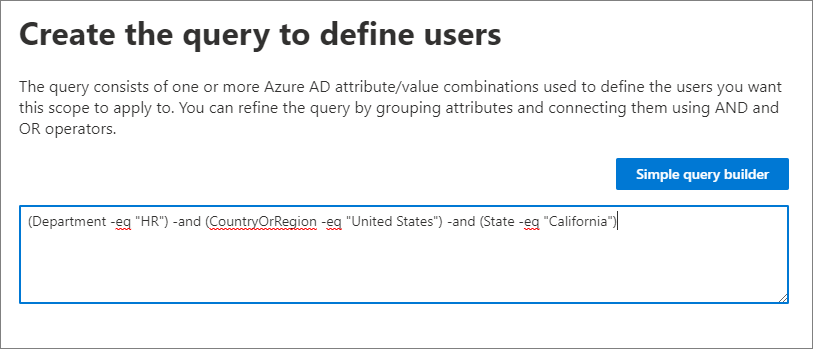 Example adaptive scope with advanced query.