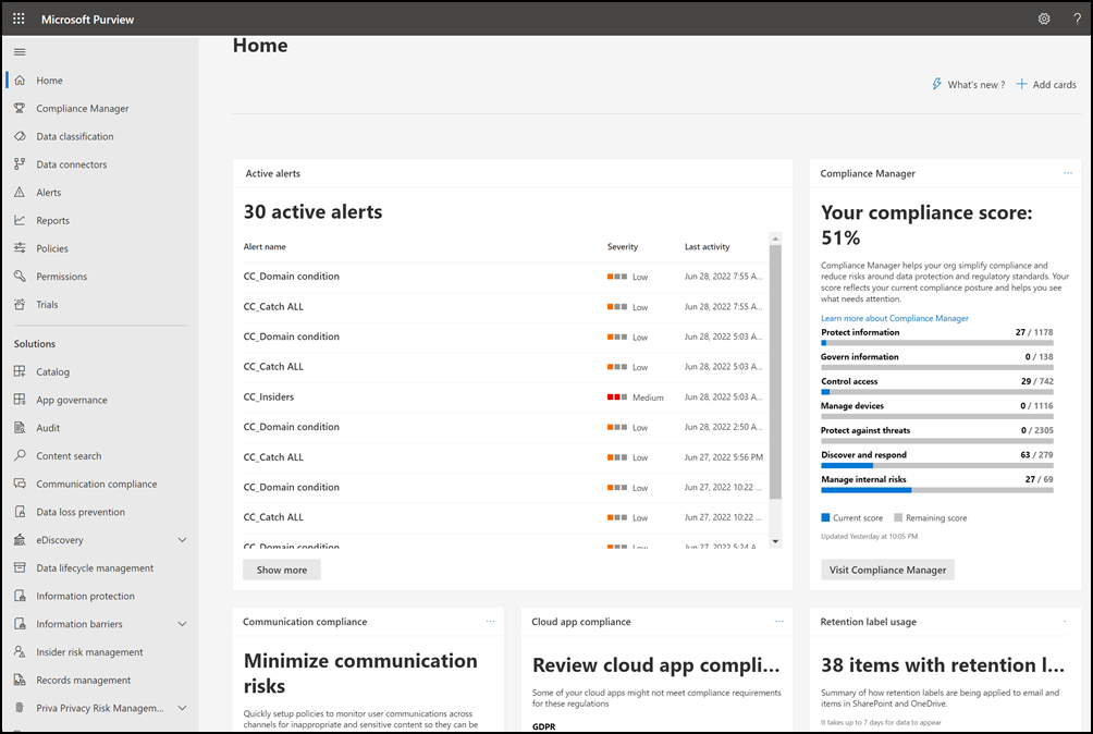 microsoft compliance purview