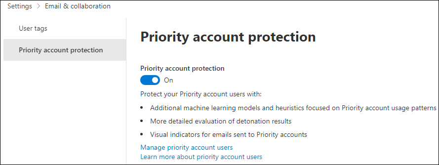 Turn on Priority account protection.