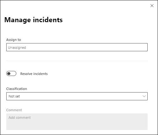 Details flyout on the Incidents page in the Microsoft 365 Defender portal.