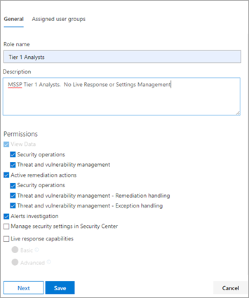 The details of the MSSP access in the Microsoft 365 Defender portal