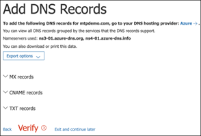 The Office 365 E5 here you can add your DNS records