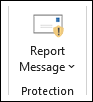 The Report Message add-in using the Classic Ribbon in Outlook.