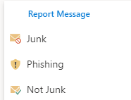 Outlook on the web Report Phishing add-in icon.